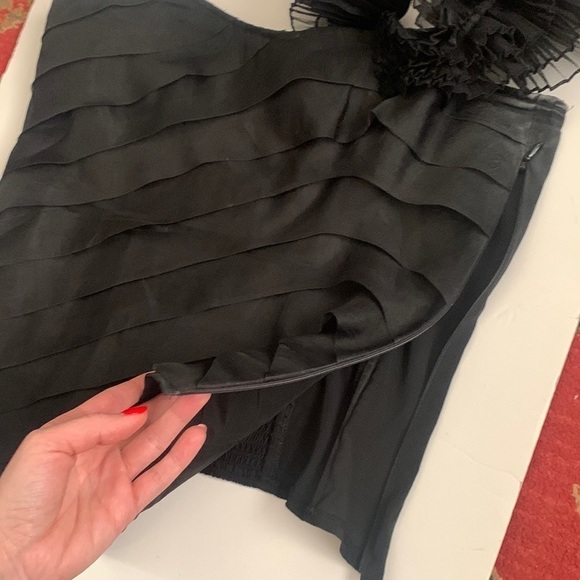 Bebe One Shoulder Silk Corset Bustier - Picture 3 of 14